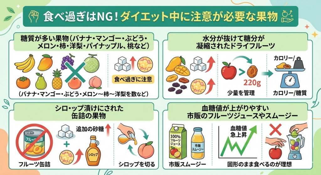 ダイエット中に注意が必要な果物
