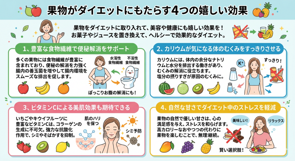 果物がダイエットにもたらす４つの効果