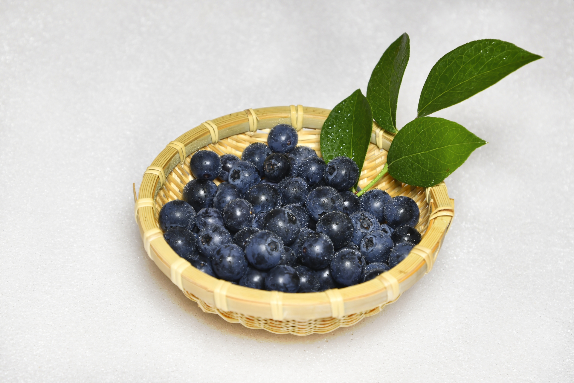 お皿に乗ったブルーベリー