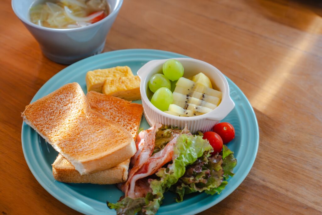 パンの朝食プレート