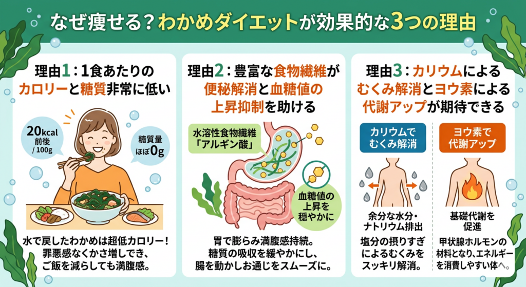 わかめダイエットが効果的な３つの理由